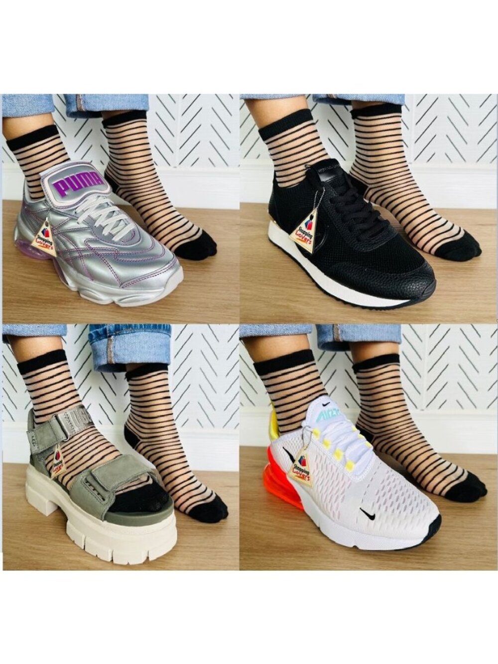 ⭐Women Socks Oz 1 Pair Transparent Silk Elastic Mesh Striped Ankle Black New